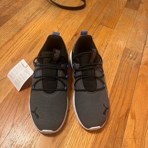 Puma Kids Black and Blue Shoes